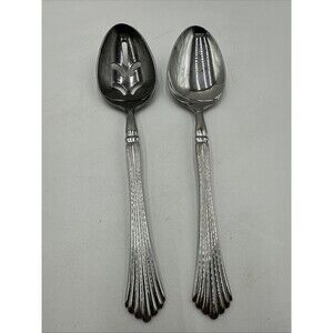 Rogers Cascade Serving Set Slotted Spoon Set Of 2 Stainless Korea 8”